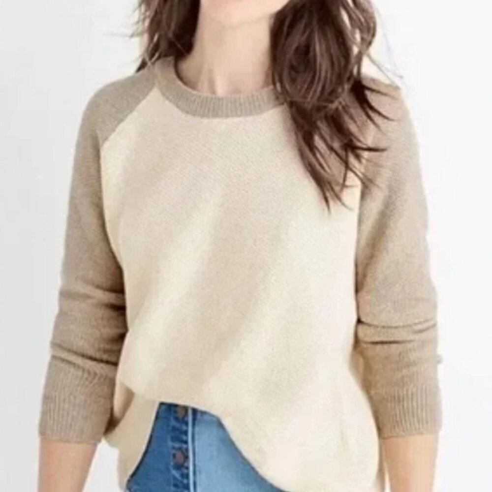 Madewell Tan Two-Tone Sweater